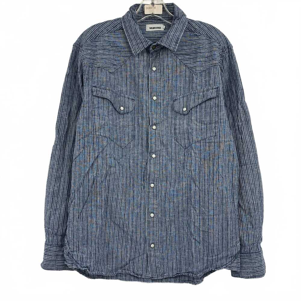 Taylor Stitch Blue/White Striped Hemp-Cotton Button Down | Men’s M